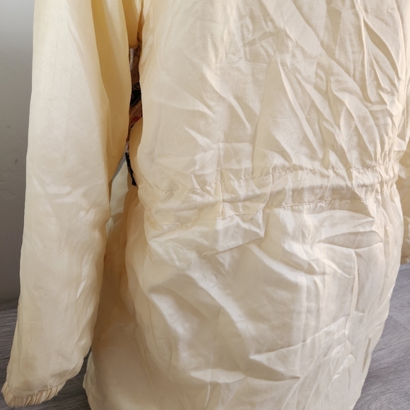 BRAEFAIR Cream Jacket Vintage XS Silk Aztec Design Soft Lightweight Artsy Animal - Picture 13 of 15